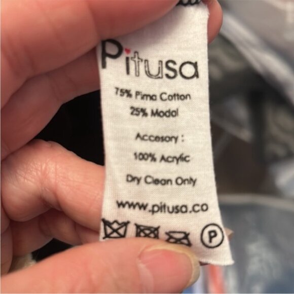 Pitusa Stretch Cotton OTS Peasant Blouse with Dingle Balls - Picture 11 of 15